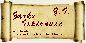 Žarko Ispirović vizit kartica